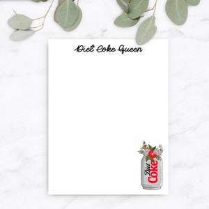 Notatnik Diet Coke Queen. Prezent dla przyjaciela, miłośnika Diet Coke, notatnik 4,25" x 5,5", zabawny notatnik