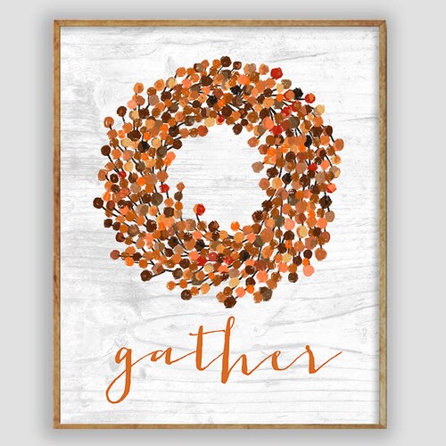 Autumn Farmhouse Wreath Print Fall Wreath Printable - Etsy