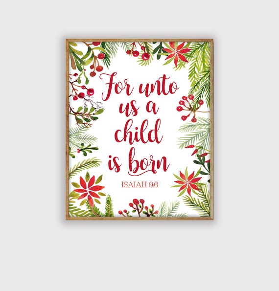 Xmas Scripture Print, Xmas Artwork Printable, LDS Xmas Print image relating to Printable Christmas Art named Xmas Scripture Print, Xmas Artwork Printable, LDS Xmas Print