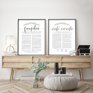 Hoja ESPAOLA La Proclamación de la Familia, El Conjunto de Cristo Viviente de Dos Impresiones de Cartel, Impresiones de Arte Imprimible Digital, Impresiones MODERNAs SUD