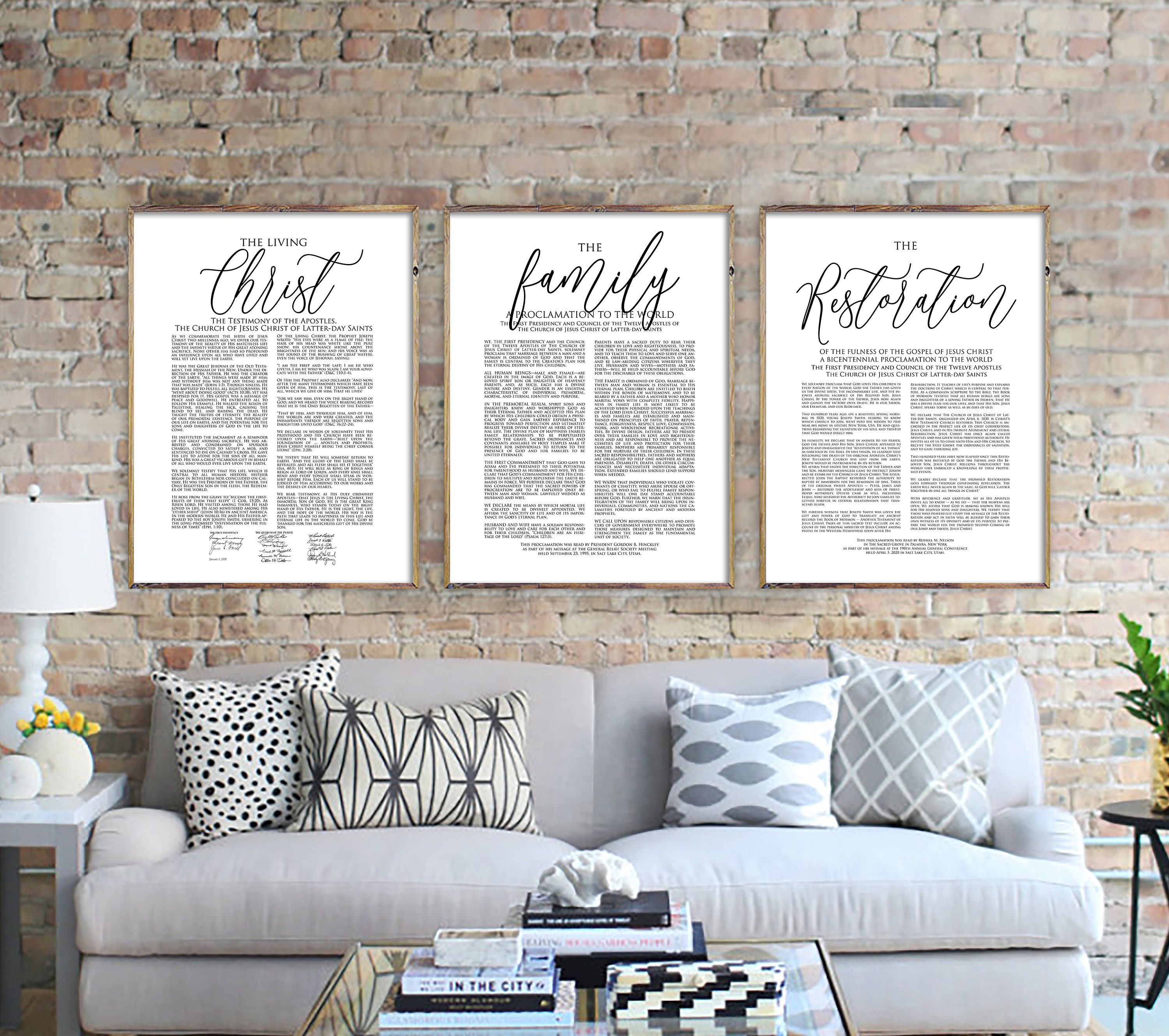 Restoration Proclamation Living Christ Church of Jesus Christ 3 LDS Printables Calligraphy LDS Wall Art Family Proclamation