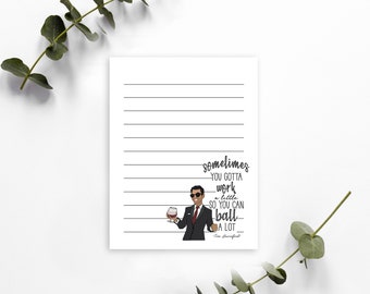 TV Inspired Treat Yourself Parks And Rec Funny Notepad. Office Michael Scott. 4.25" x 5.5", Funny Notepad Gift