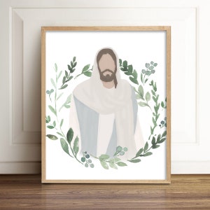 PRINTED LDS Jesus Christ Art Print, Christian Art Print Illustration