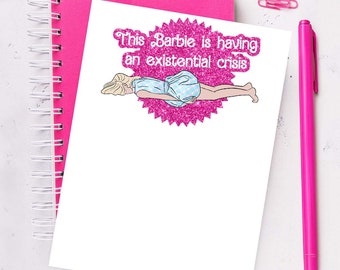 Pink Crisis Funny Best Friend Gift. 4.25" x 5.5", Funny Notepad