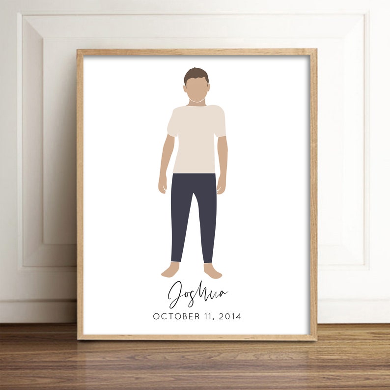 Boy Room Decor Custom Boy Illustration Custom Boy Gift Print Custom Baby Boy Gift Baptism Print Baby Gift Baby Boy Nursery Decor