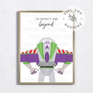 Buzz Lightyear Art Print, To Infinity & Beyond Printed and Shipped, Boy's Room Art Prints, Frame Not Included