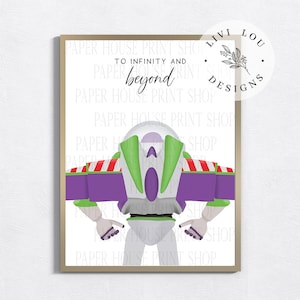 Buzz Lightyear Art Print, To Infinity & Beyond Printed and Shipped, Boy&#39;s Room Art Prints, Frame Not Included