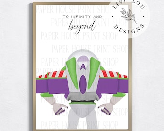 Buzz Lightyear Art Print, To Infinity & Beyond Printed and Shipped, Boy's Room Art Prints, Frame Not Included