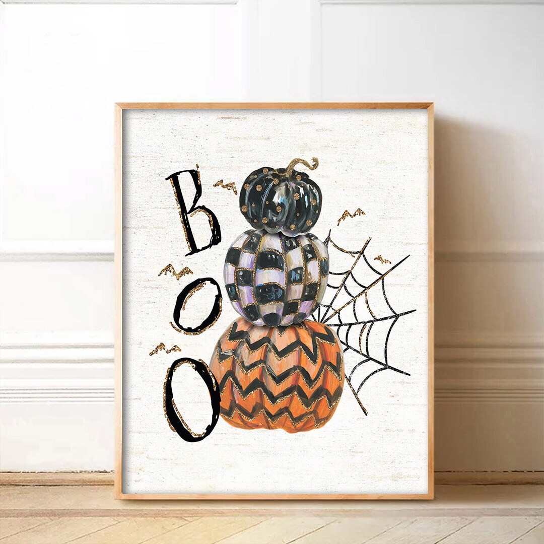 Printable Boo Pumpkins Art Print Digital Download, Halloween Pumpkins ...