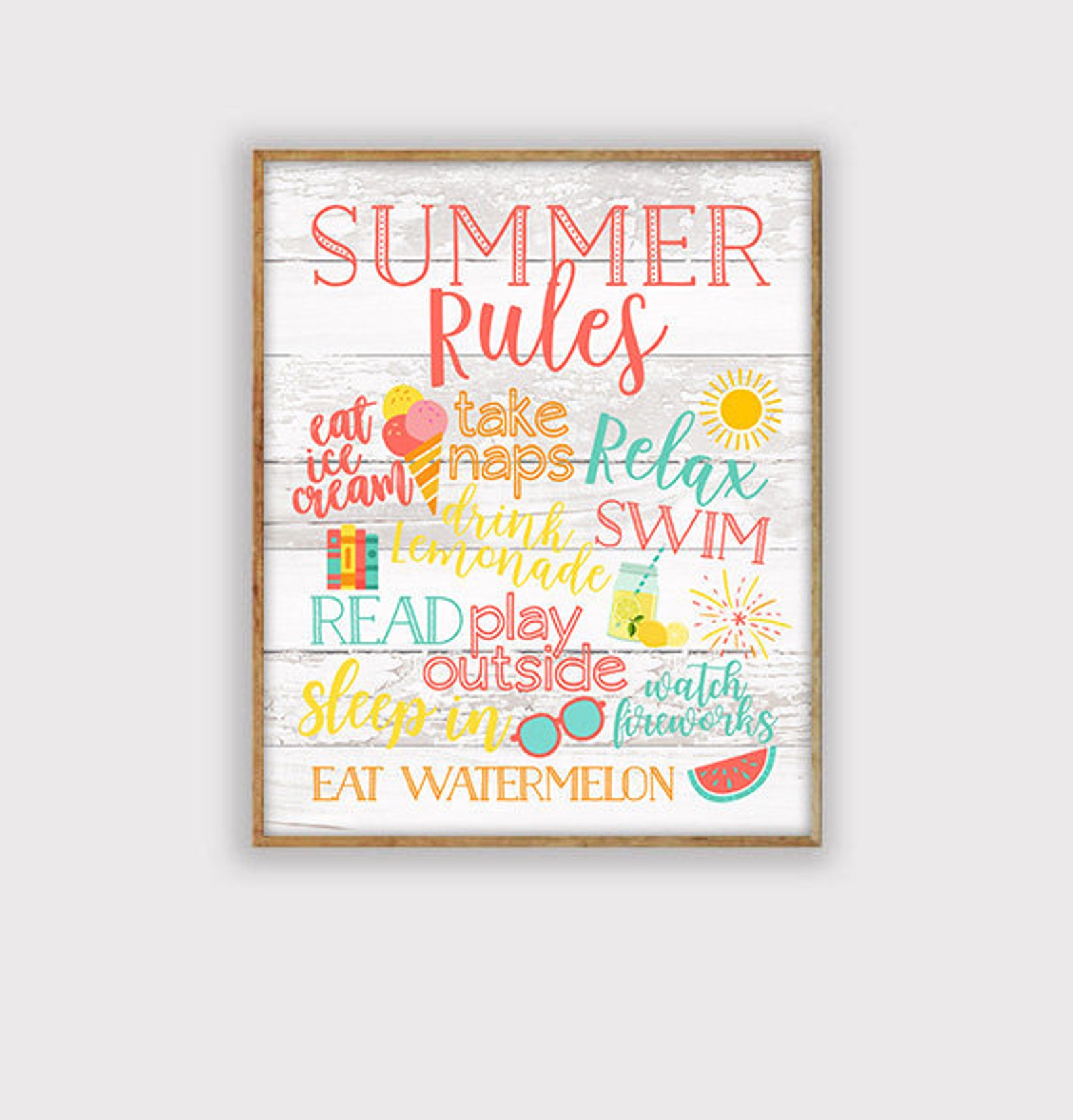 Summer Rules Art Print Summer Printable Pool Printable - Etsy