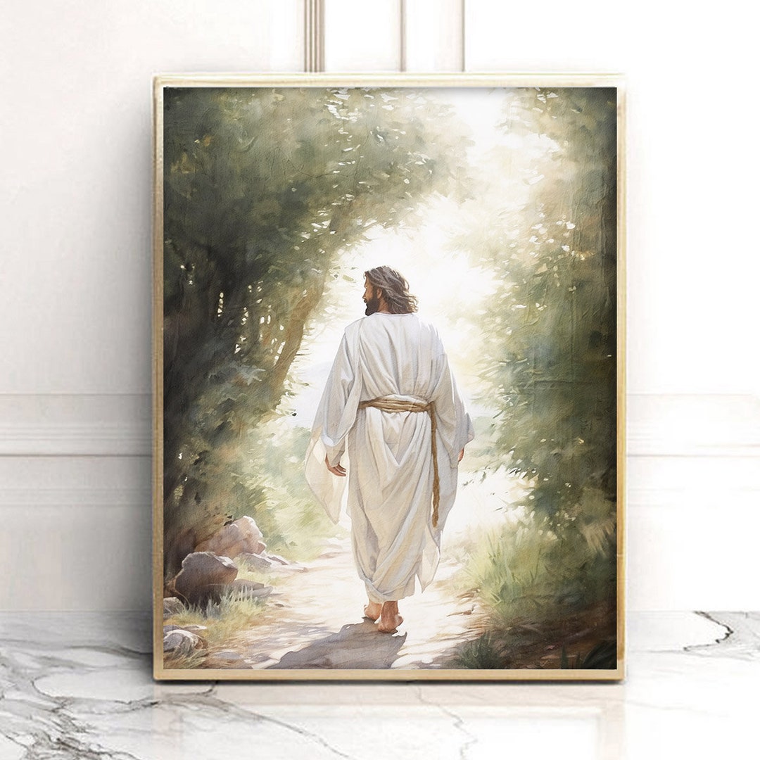 PRINTED Jesus Christ Walking Art Print, Christian Art Print ...