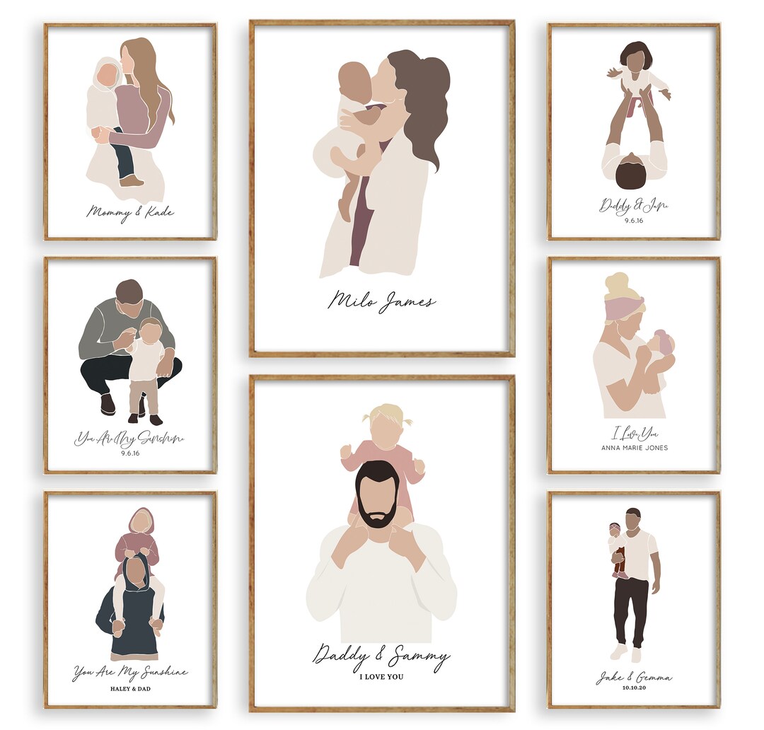 Custom Mother or Father Print, PRINTED AND SHIPPED, Parent Abstract ...