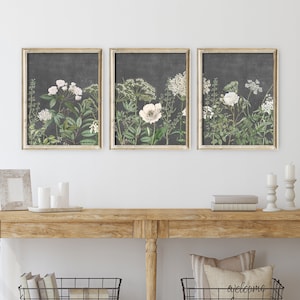 Printed And Shipped Art Prints - Set of 3 prints, Vintage Garden Art Print Set