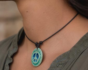 Spirituelle Chakra Halskette mit Mandala Anhänger, handgemachter Yoga Schmuck, Energie & Balance Geschenk