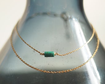 14K Gold Filled DAINTY DOUBLE Bracelet with Turquoise
