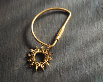 KEY CHAIN - Brass Wire SUN with D ring