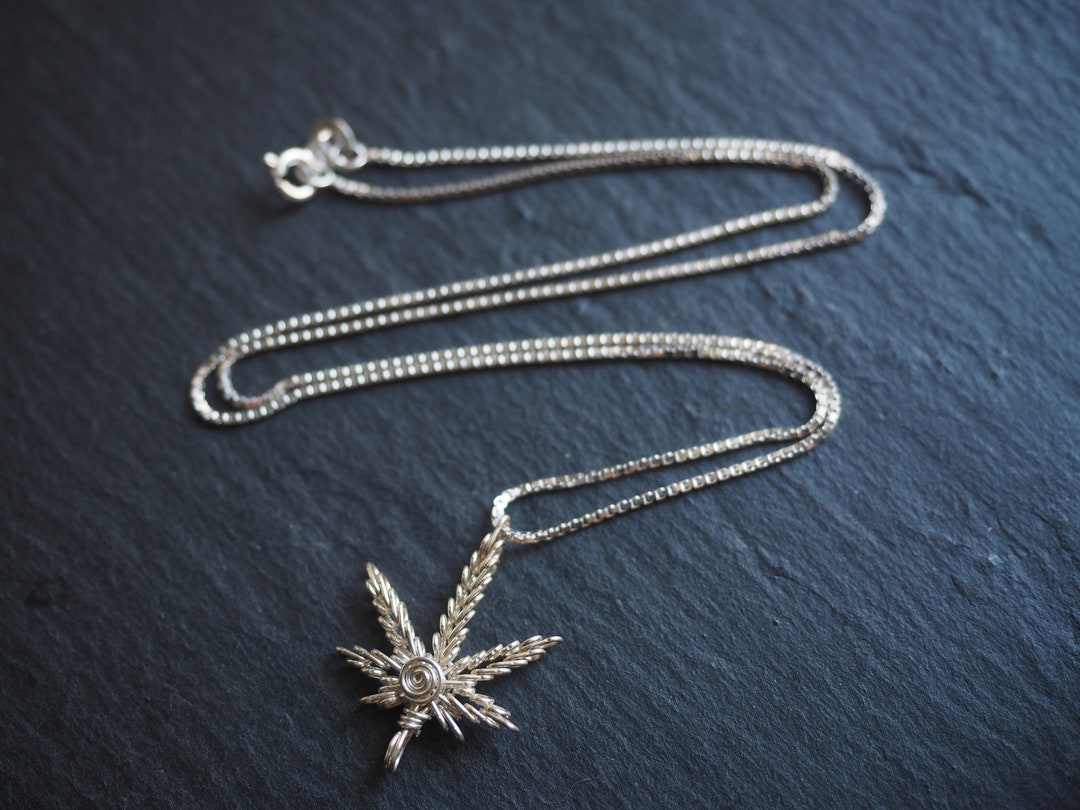 Wire Wrapped HEMP Necklace Sterling Silver Etsy