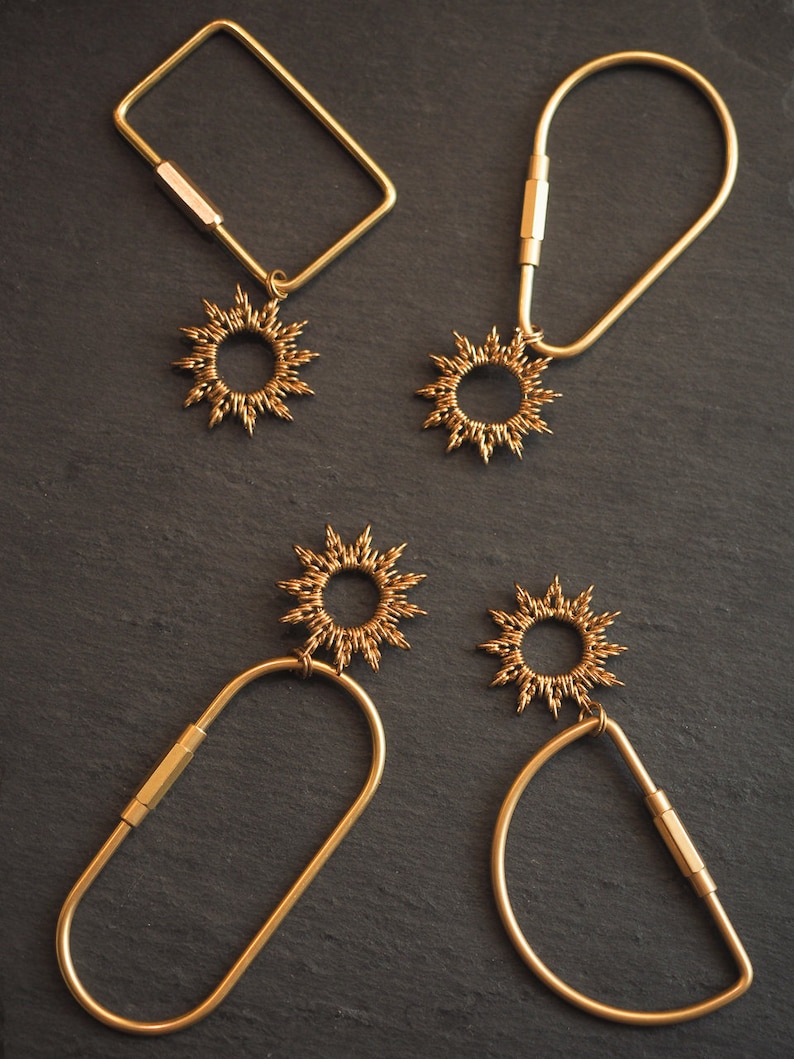 KEY CHAIN Brass Wire SUN with D ring 画像 7