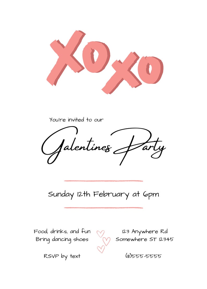 EDITABLE Valentines Invitation Template Galentines Invitation Template EDITABLE Valentines Invitation Template Galentines Invitation Template