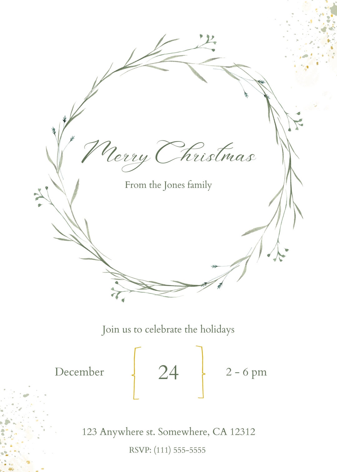 EDITABLE Christmas Party Invitation Template, Holiday Party Invitations