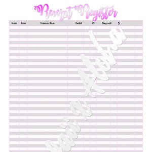 Checkbook Register A4 - for IPAD; Digital Finances