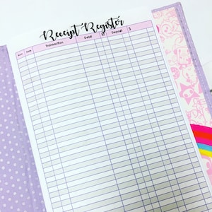 Checkbook Register A5 Insert; Printable