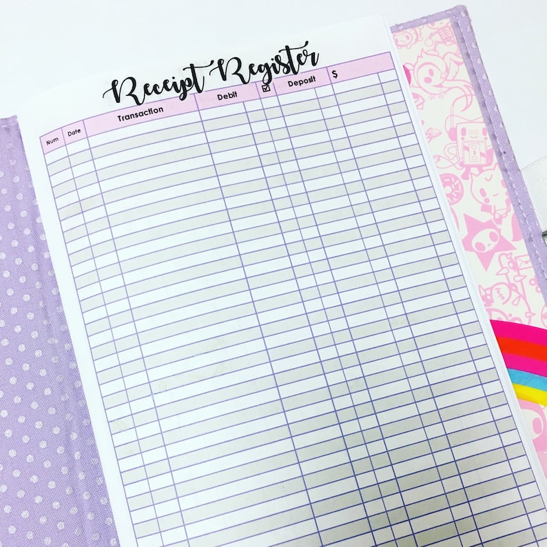 Checkbook Register A5 Insert Printable Etsy