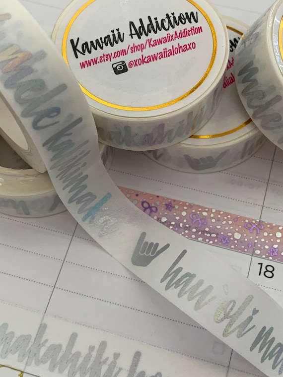 Mele Kalikimaka 2.0 Washi Tape, Hau'oli Makahiki Hou, Merry Christmas, Happy New Year, Holographic Foil