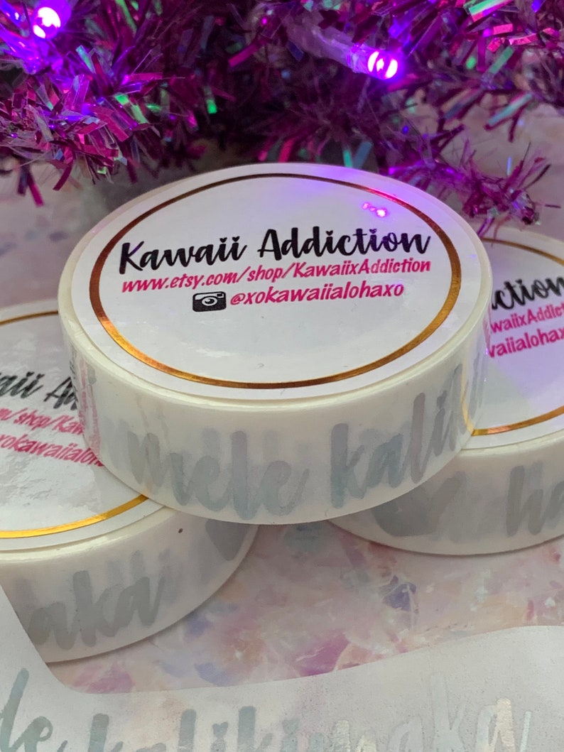 Mele Kalikimaka 2.0 Washi Tape, Hau'oli Makahiki Hou, Merry Christmas, Happy New Year, Holographic Foil image 5
