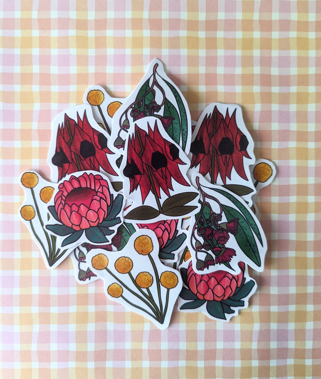 Native Button Sticker Native Australian Flowers Stickers/decals - Billy Buttons, Flowering ...
