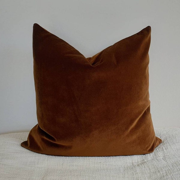 Brown Velvet Pillow Etsy