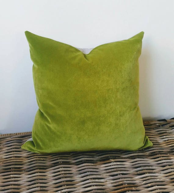 Lime green velvet pillow cover apple 