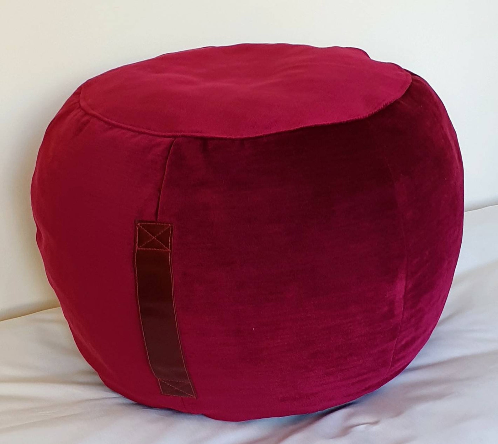 Ottoman Pouf Raspberry Velvet Pouf Deep Pink Round Pouf Etsy
