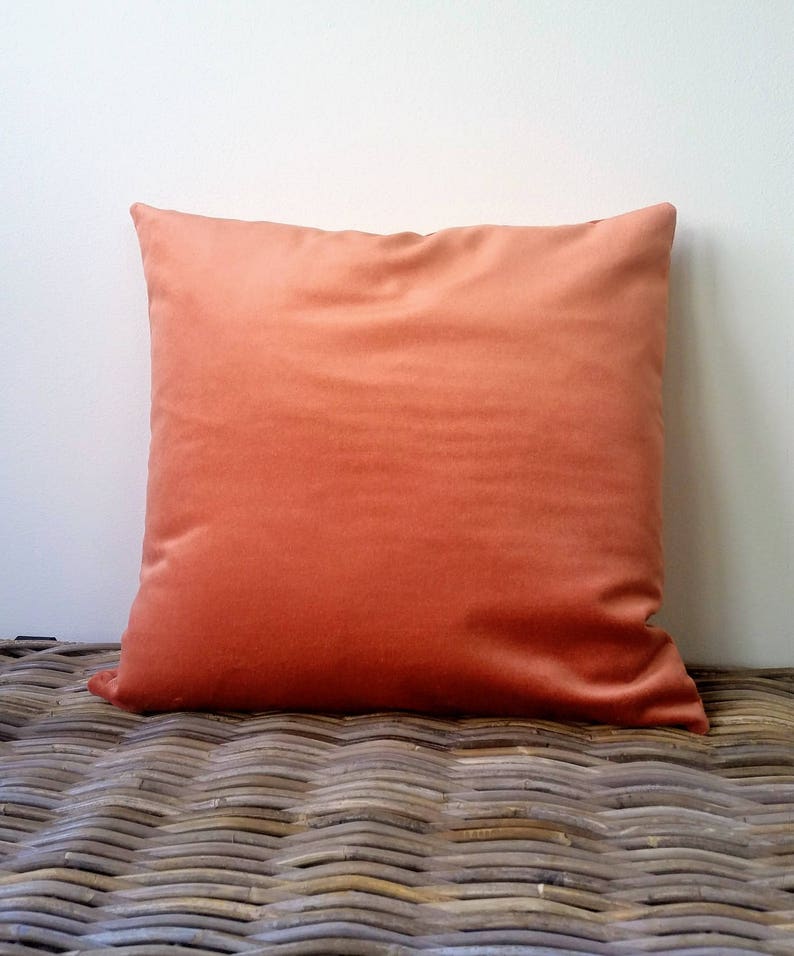 Coral Peach Velvet Pillow Cover orange cushion peach Etsy