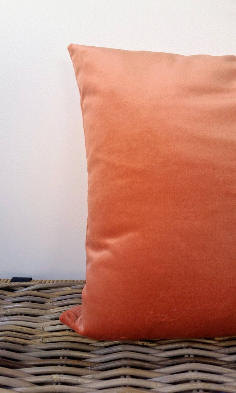 Coral Peach Velvet Pillow Cover orange cushion peach Etsy