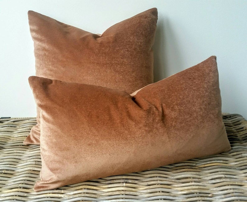Copper Brown Velvet Pillow Cover Brown Cushion Brown Décor Pillow