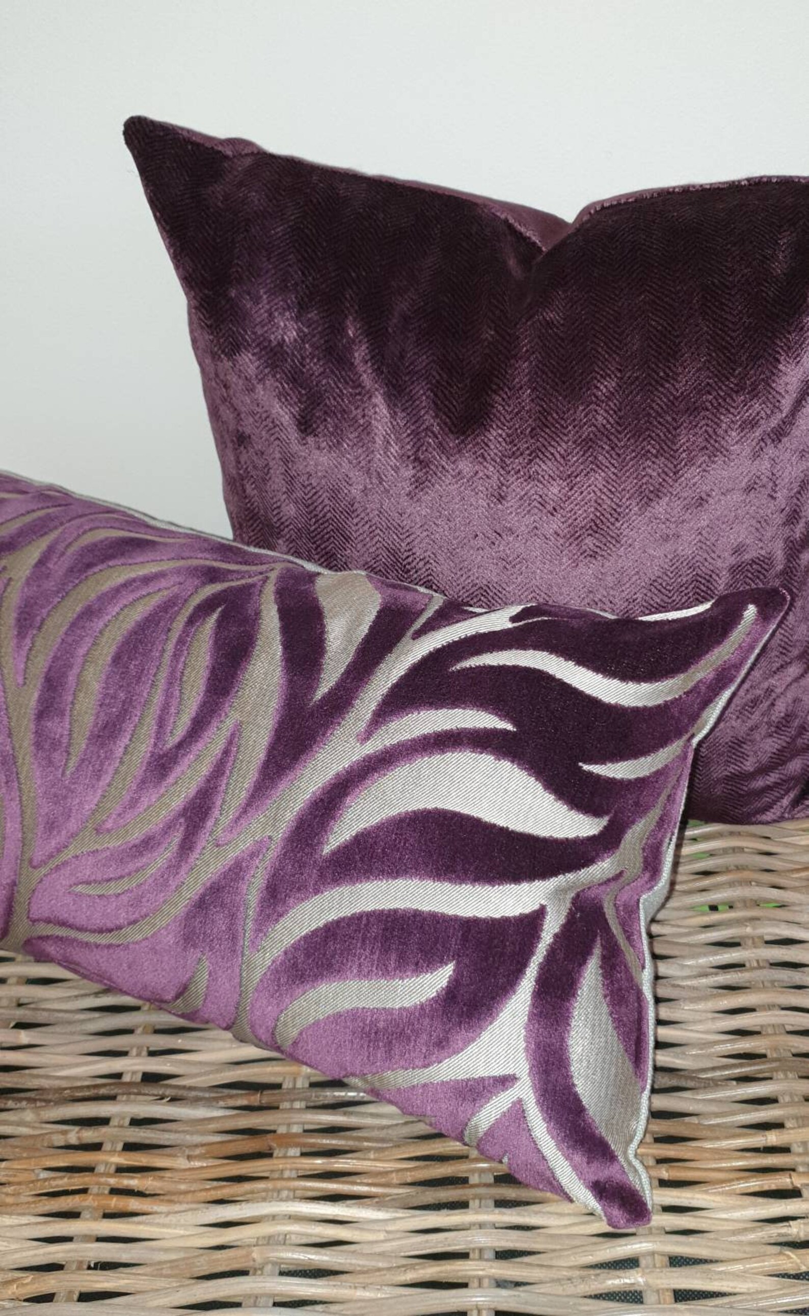 Purple Cut Velvet Lumbar Pillow Cover French Velvet Etsy