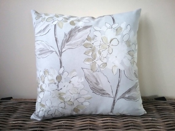grey floral pillow