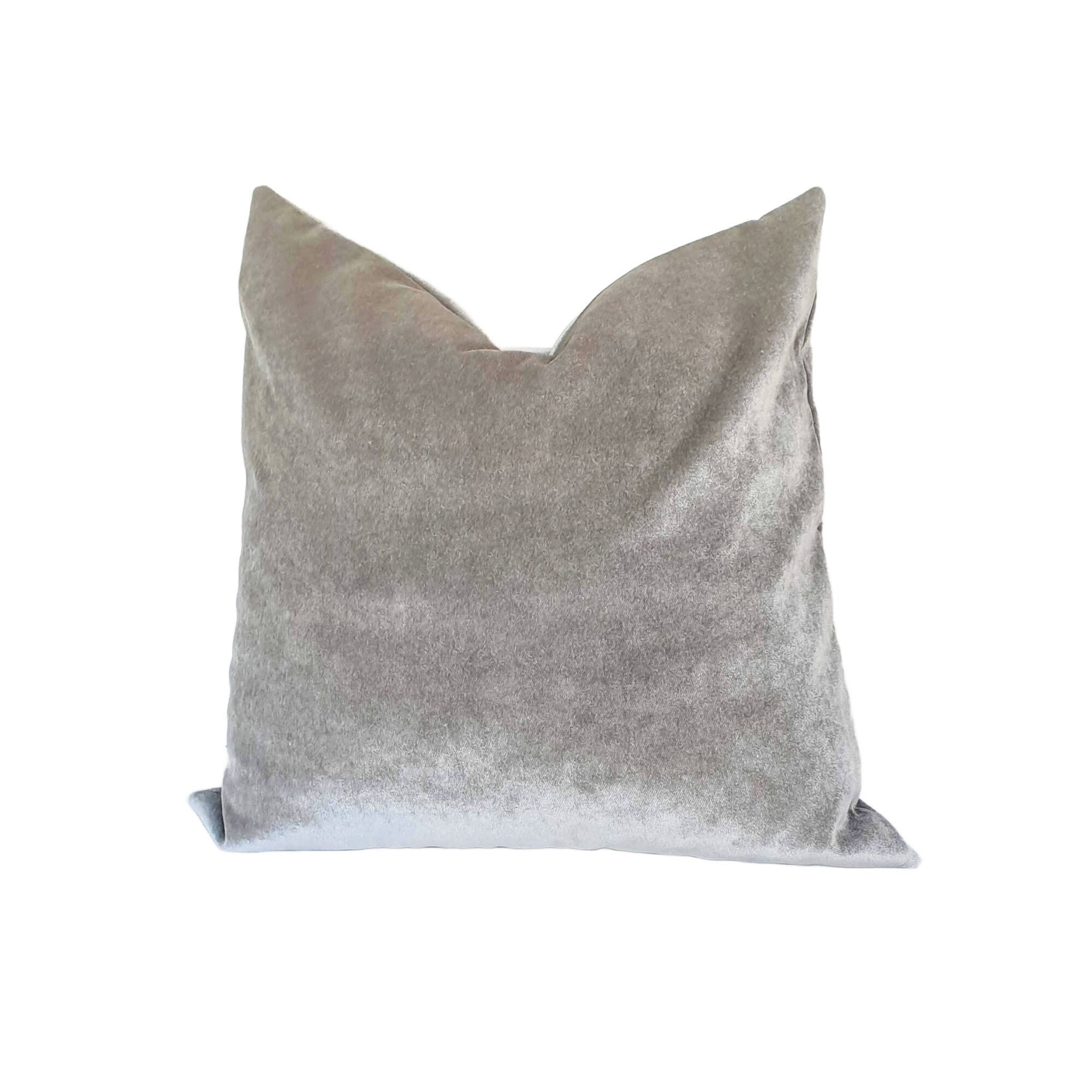 Grey velvet cushion Etsy Mexico