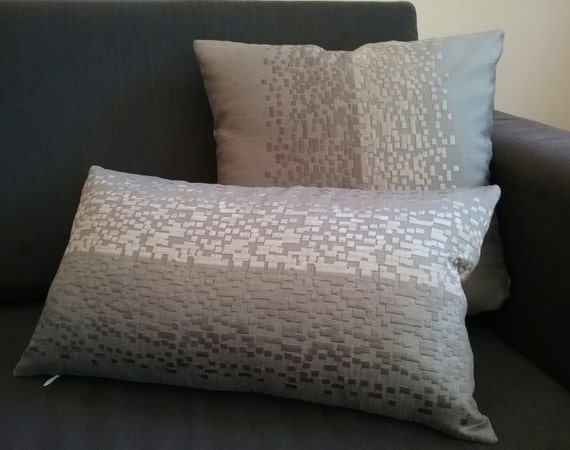 pillow cover set embroidered grey beige Pillow Covers by northwestdecor on Etsy