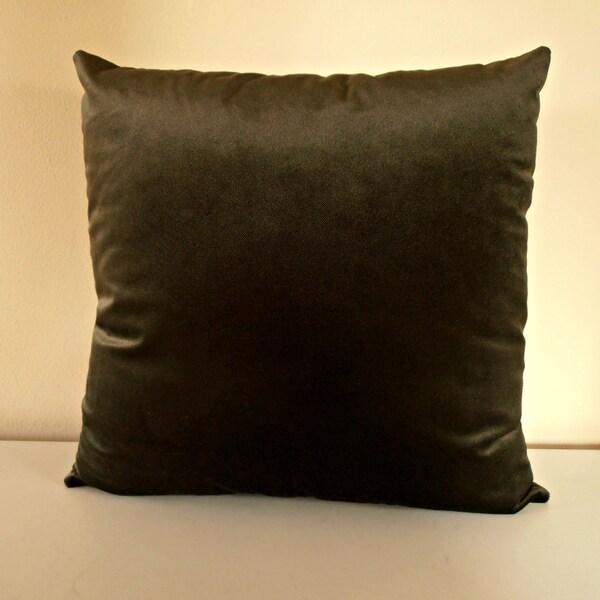 Dark Olive Green Velvet Pillow Cover - olive velvet cushion -  browny green velvet décor pillow - olive green velvet throw pillow