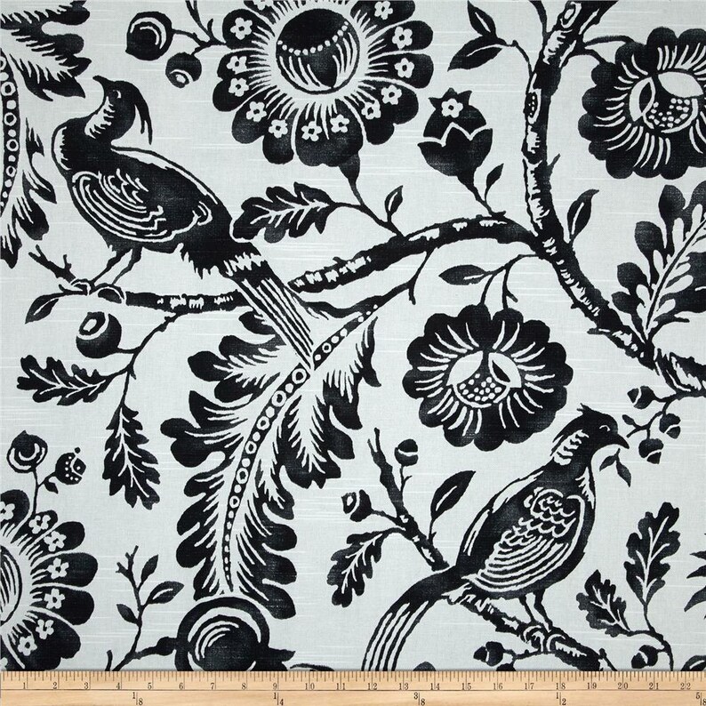 Black and White Pillow Cover Birds and Flowers Pillow Etsy