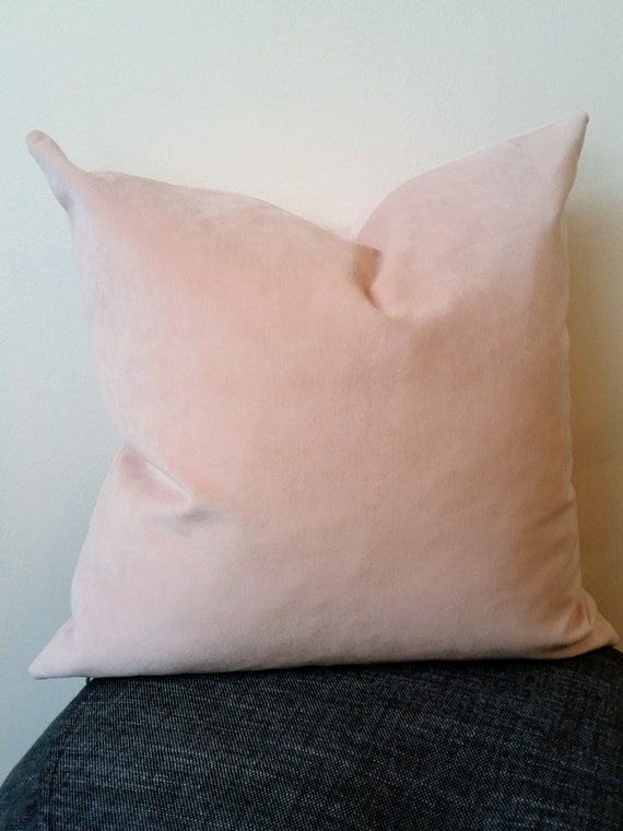 light pink velvet pillow