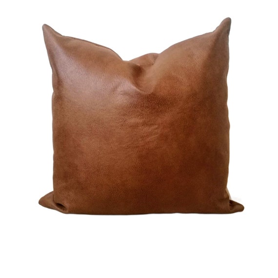 White And Brown Faux Leather Lumbar Decorative Pillow Cover White And Brown Faux Leather Lumbar Decorative Pillow Cover