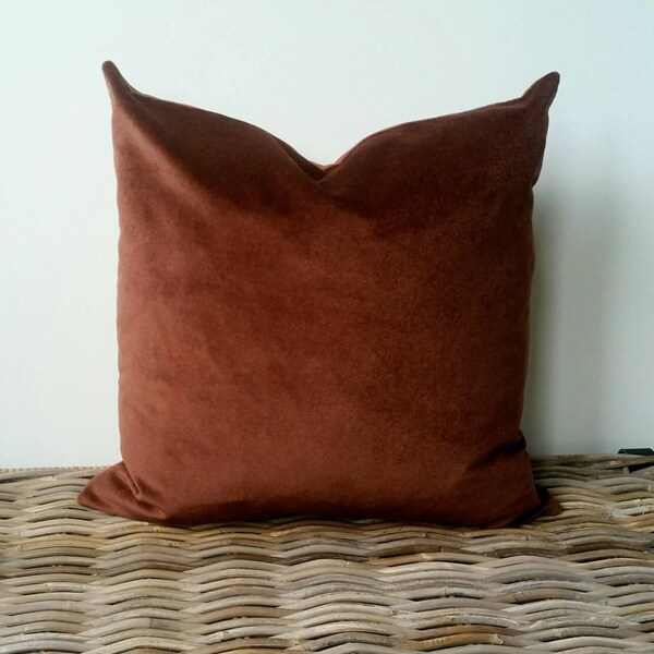 Brown Velvet Pillow Etsy