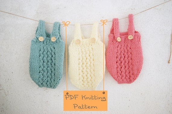 121 Pdf Knitting Pattern Baby Romper Newborn Knitting Pattern Photo Props Knit Pattern Baby Onesie