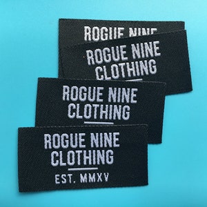500 Woven label custom, clothing label, damask woven label, pencil case label, custom designer label, sewing labels, woven tag