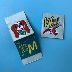 1000 Custom woven tags, hem labels, sew on tags, sew clothing labels