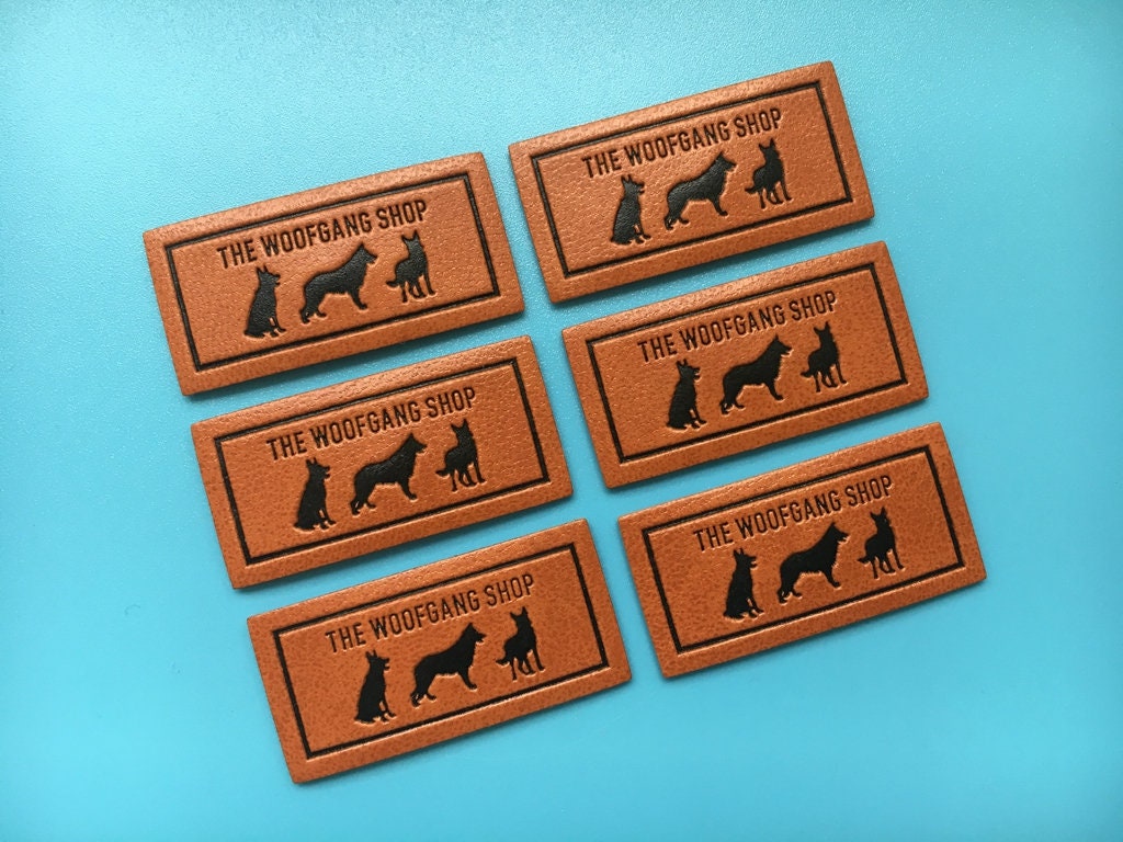 300 custom pu leather label embossed leather label sewing Etsy