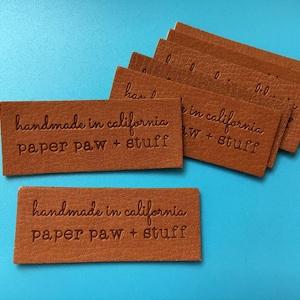 500 PU leather label, custom faux leather labels, brown custom leather patches, personalized leather labels, pu custom leather labels